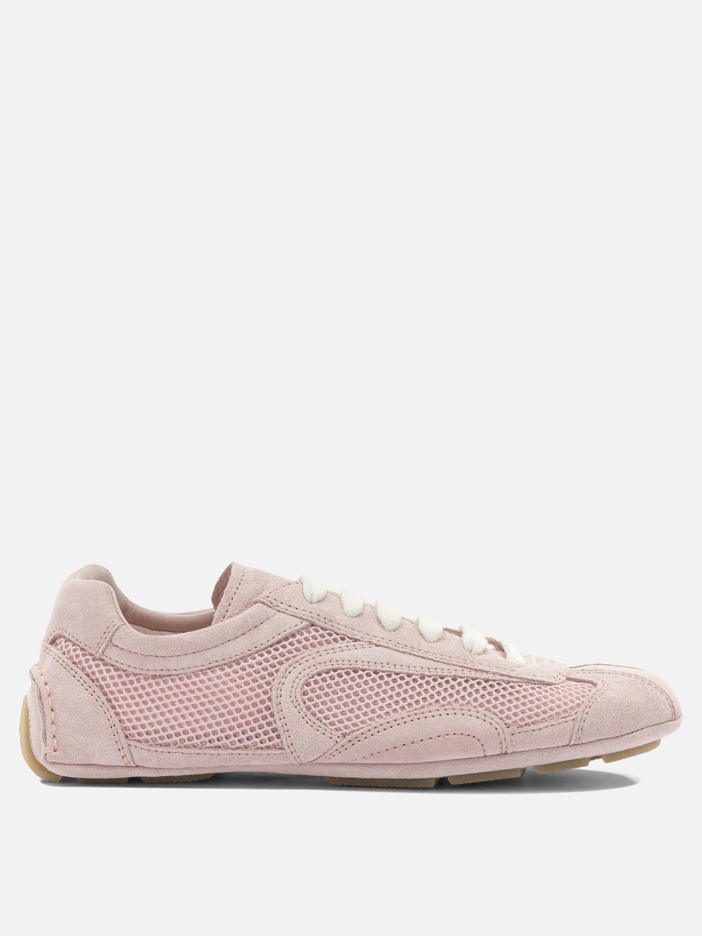 Low top sneakers 100% polyester - 100% calf leather  Pink - Prada Women | PDP | VIETTI Online Store | Zoom-Modal
