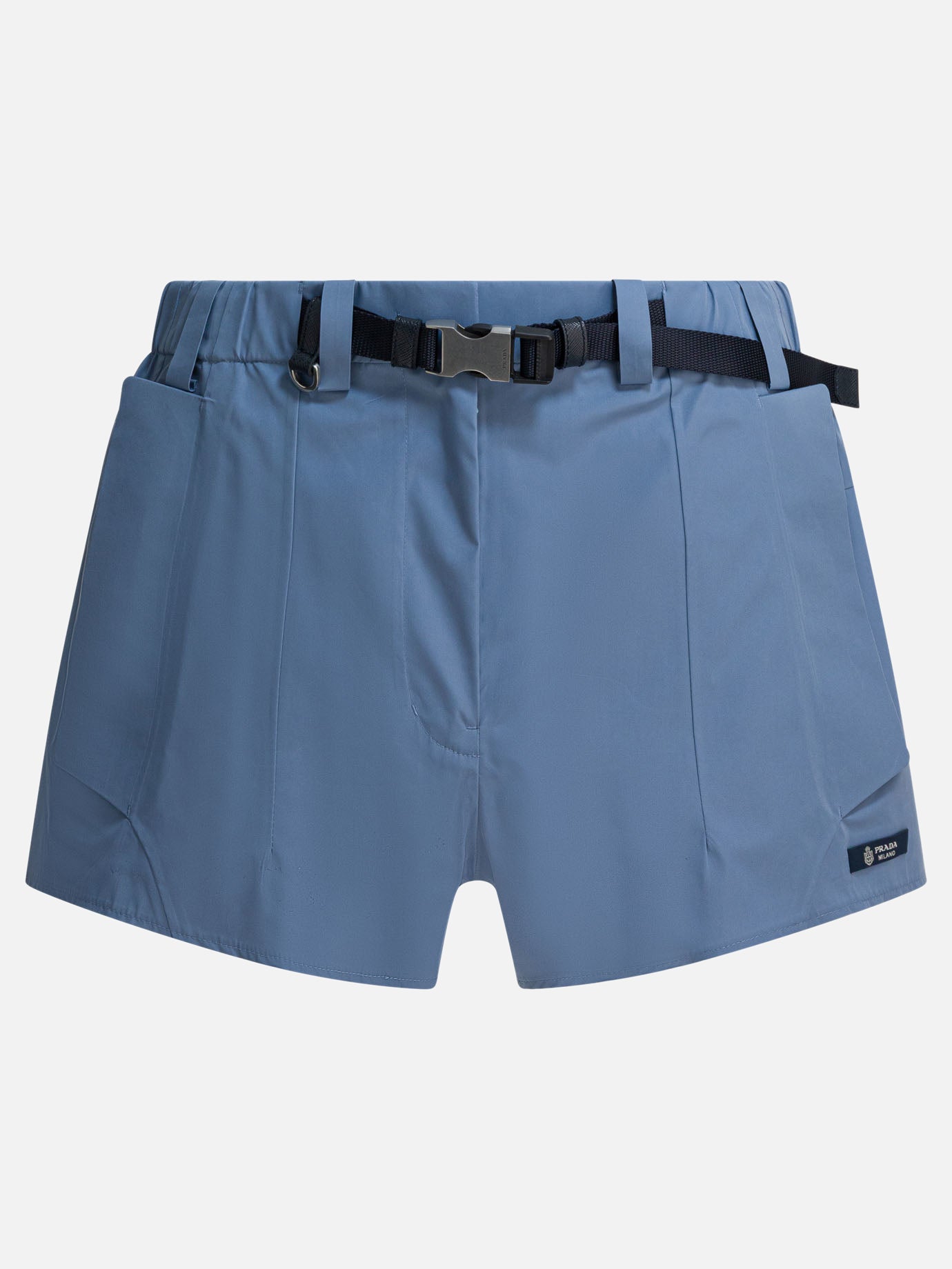 Technical shorts Solid colour  Light blue - Prada Women | PDP | VIETTI Online Store | thumbnail