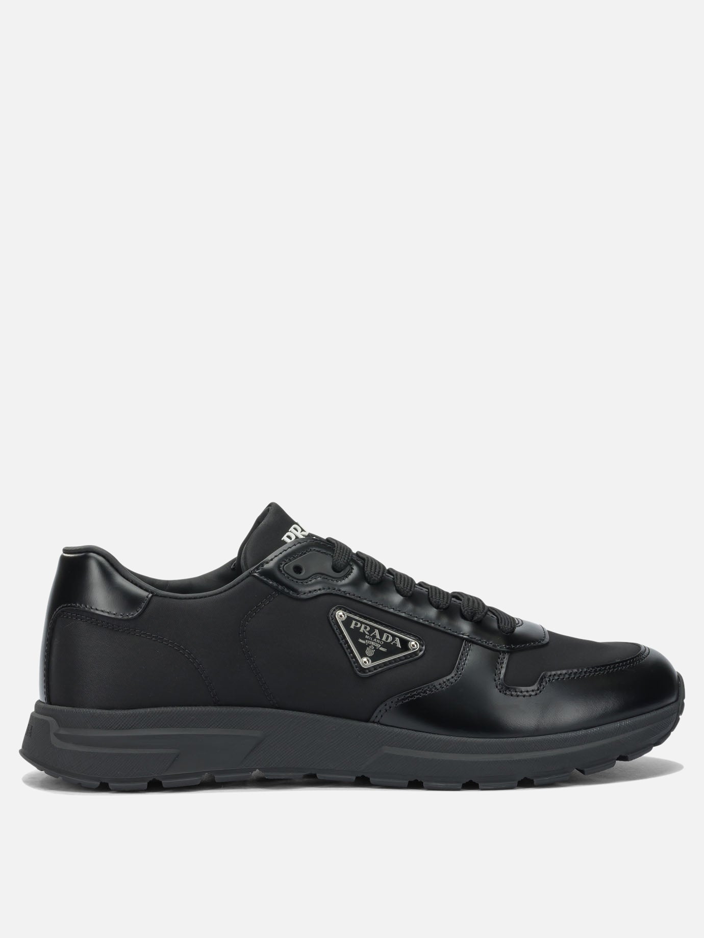 Low top sneakers 100% leather - 100% rubber  Black - Prada Men | PDP | VIETTI Online Store | thumbnail