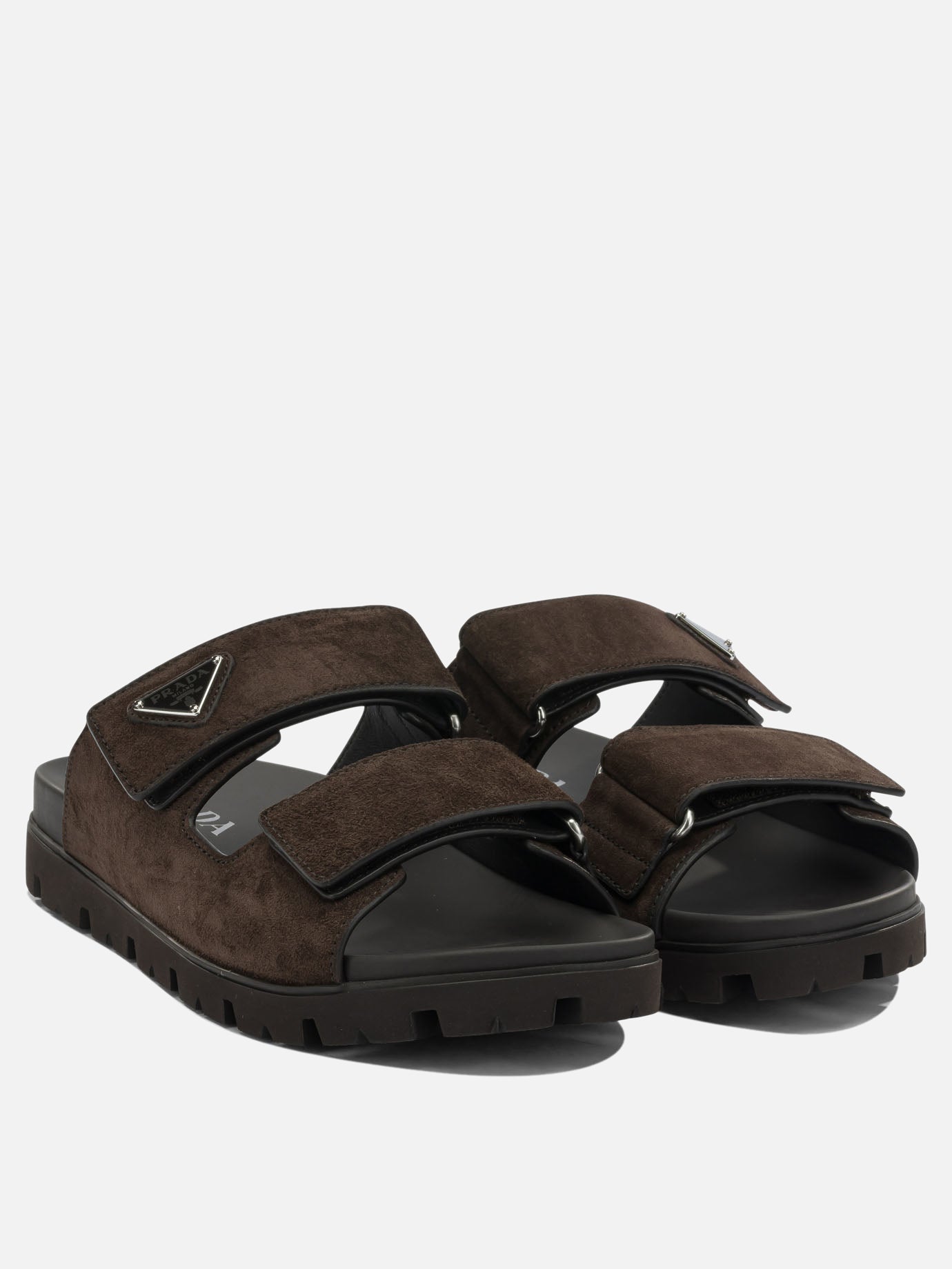 Slides 100% suede - 100% rubber  Brown - Prada Men | PDP | VIETTI Online Store | Zoom-Modal_2
