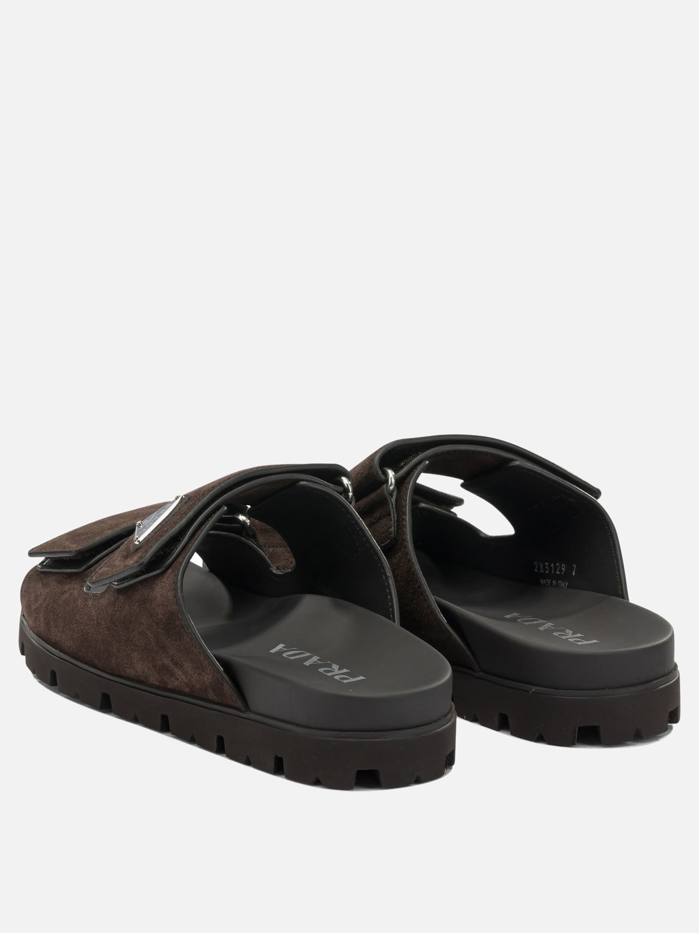 Slides 100% suede - 100% rubber  Brown - Prada Men | PDP | VIETTI Online Store | thumbnail_4