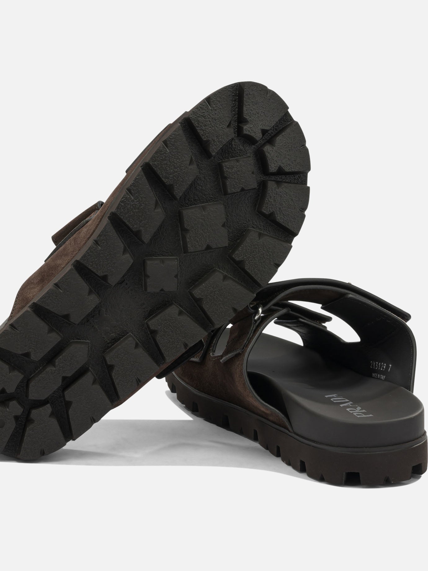 Slides 100% suede - 100% rubber  Brown - Prada Men | PDP | VIETTI Online Store | thumbnail_5