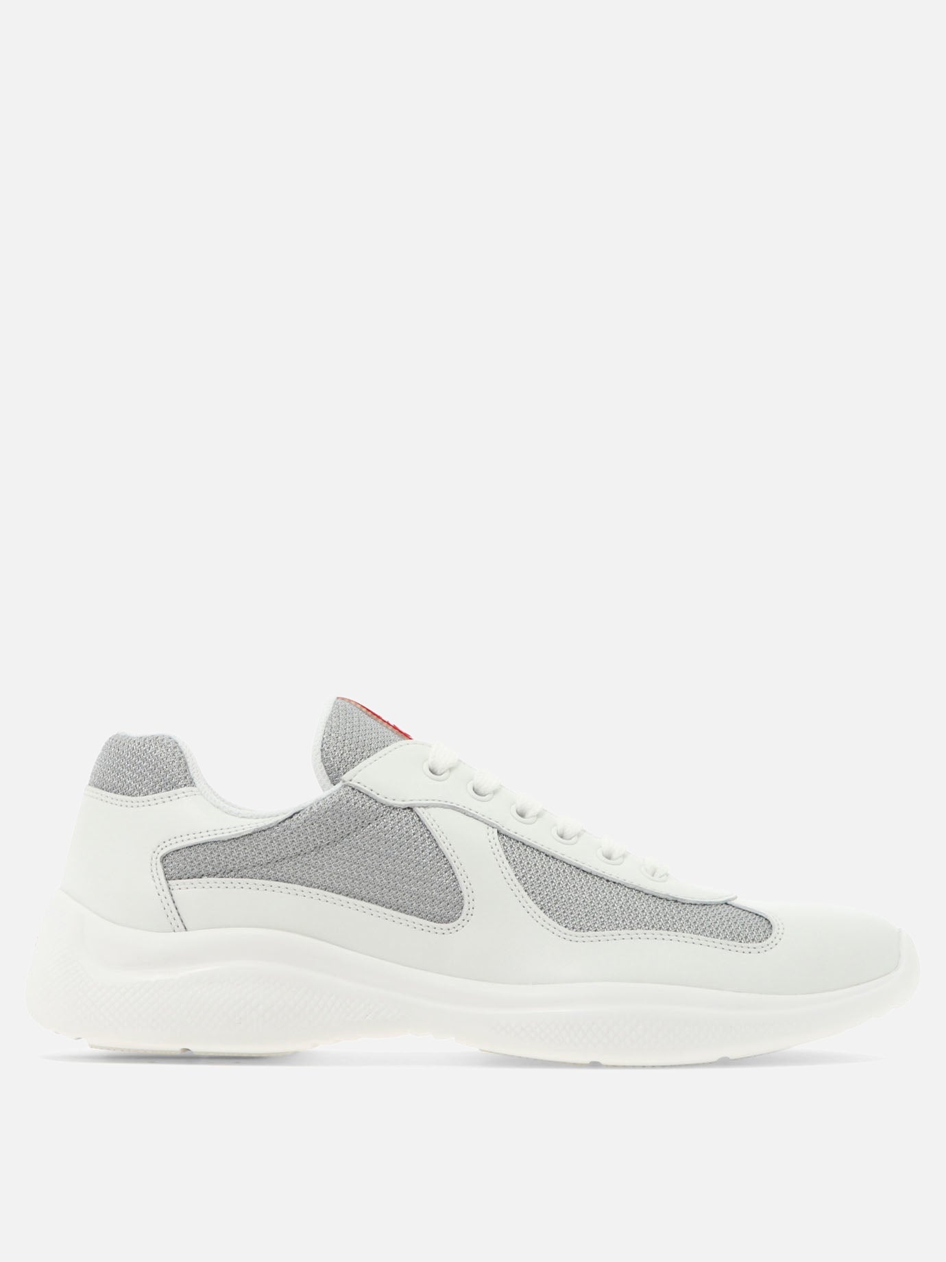 Low top sneakers 100% leather - 100% fabric - 100% rubber  White - Prada Men | PDP | VIETTI Online Store | thumbnail