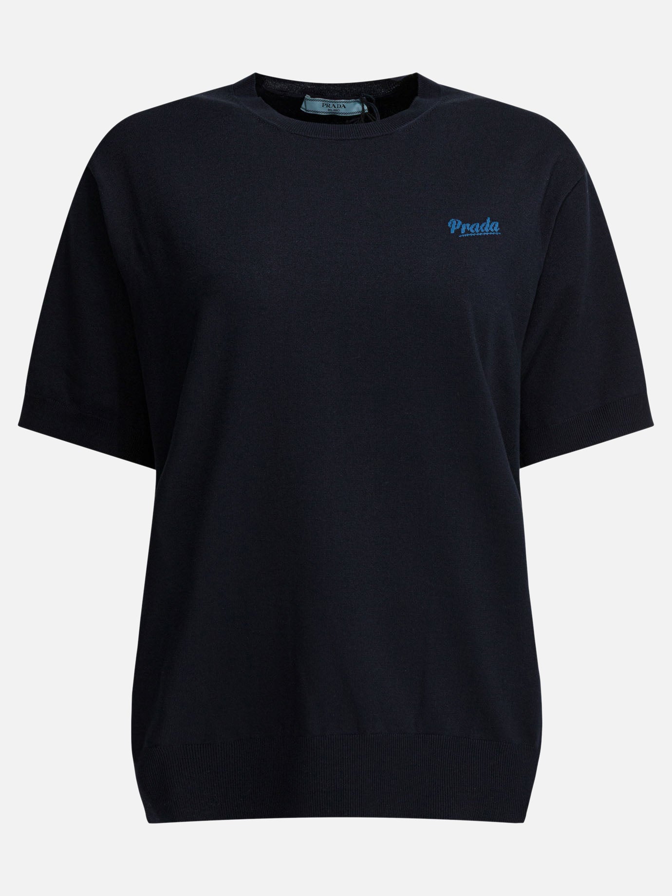 Crewneck t-shirts Logo  Blue - Prada Women | PDP | VIETTI Online Store | Zoom-Modal
