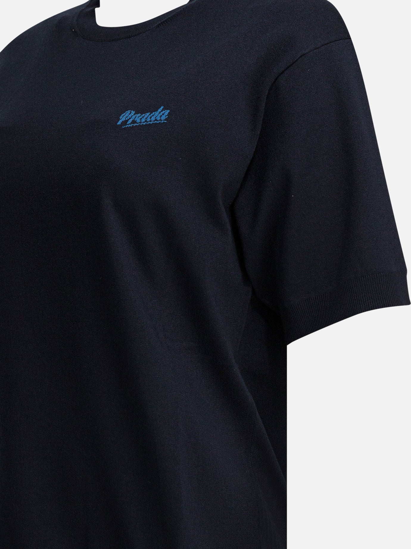 Crewneck t-shirts Logo  Blue - Prada Women | PDP | VIETTI Online Store | Zoom-Modal_4
