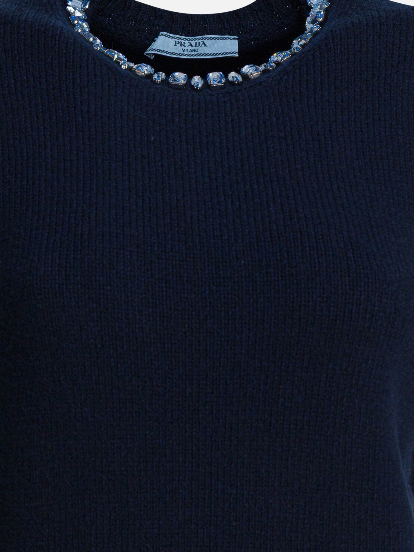 Crewneck sweaters Solid colour  Blue - Prada Women | PDP | VIETTI Online Store | thumbnail_3