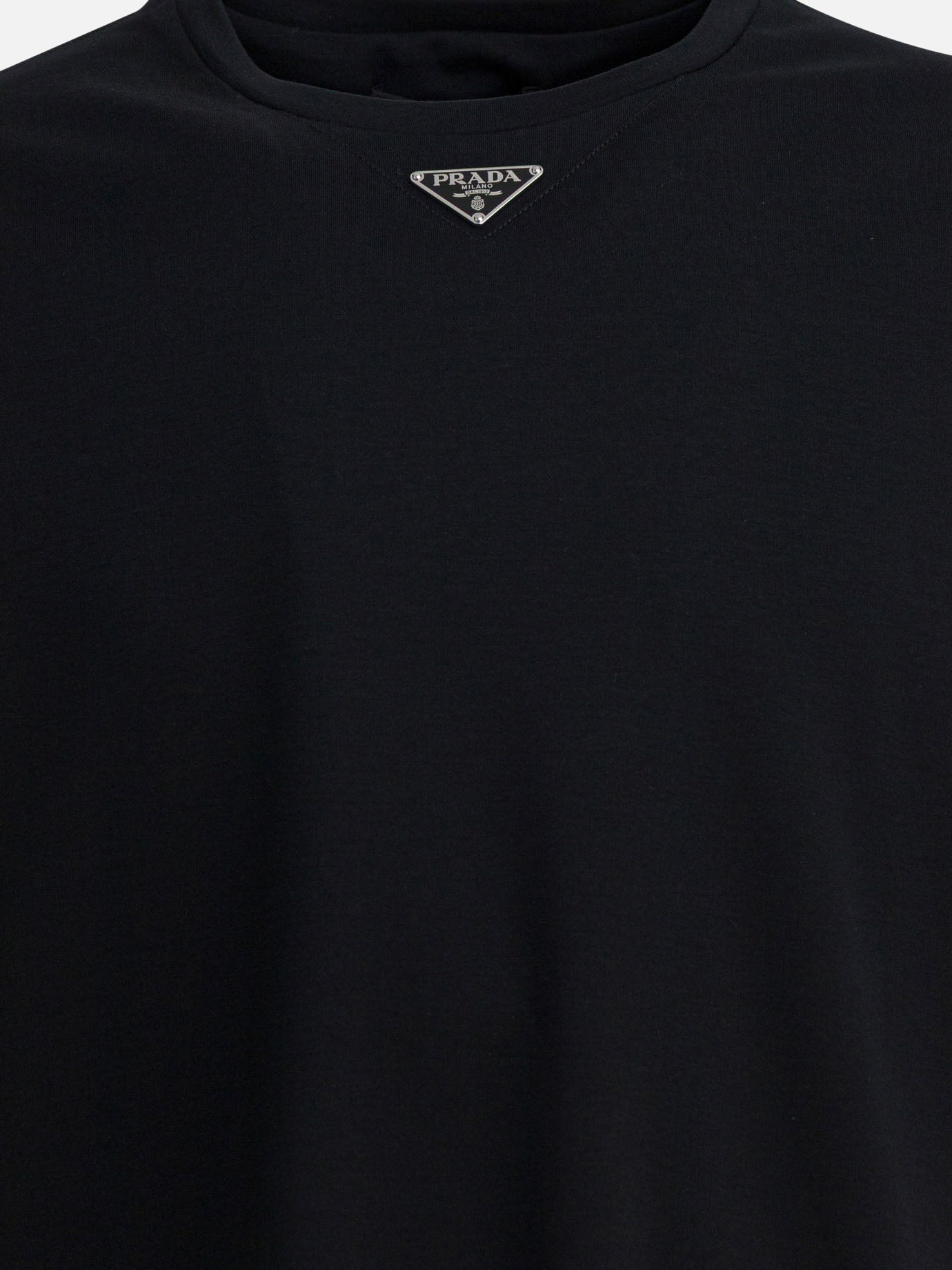 Crewneck t-shirts Logo  Black - Prada Men | PDP | VIETTI Online Store | thumbnail_3
