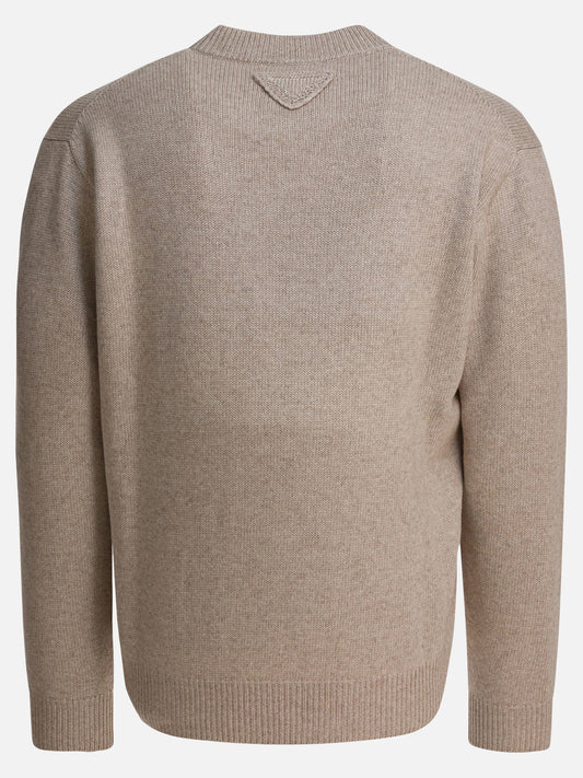 Crewneck sweaters Solid colour  Beige - Prada Men | PDP | VIETTI Online Store | 2
