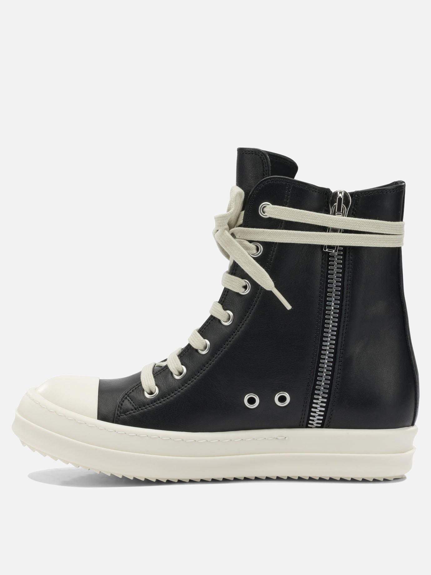 Low top sneakers 100% cow leather - 100% thermoplastic rubber  Black - Rick Owens Women | PDP | VIETTI Online Store | thumbnail_3