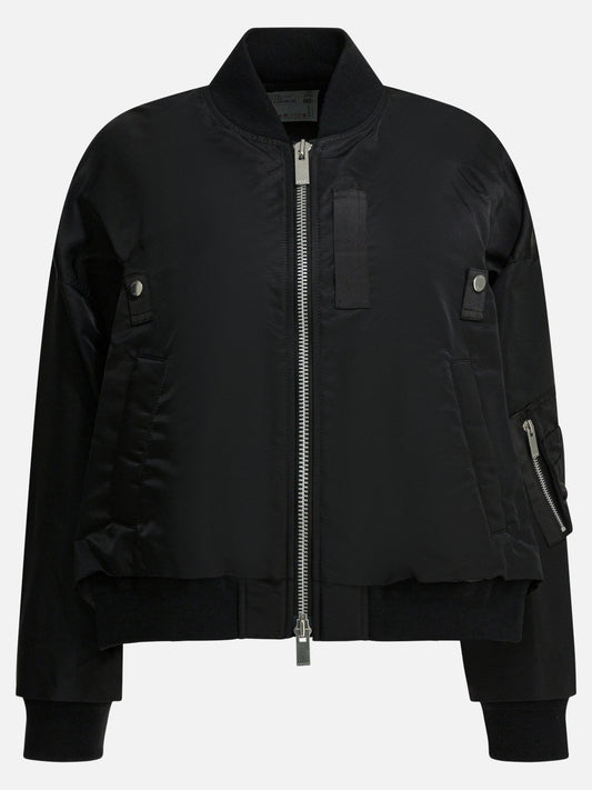 Bomber jackets Solid colour  Black - Sacai Women | PLP | VIETTI Online Store 
