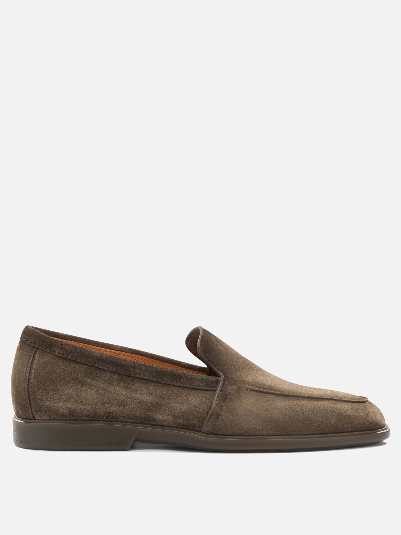 Loafers 100% suede - 100% rubber  Brown - Santoni Men | PDP | VIETTI Online Store | thumbnail