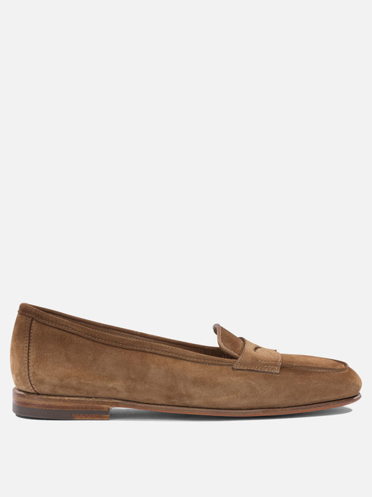 Loafers 100% suede - 100% leather  Brown - Santoni Women | PLP | VIETTI Online Store 
