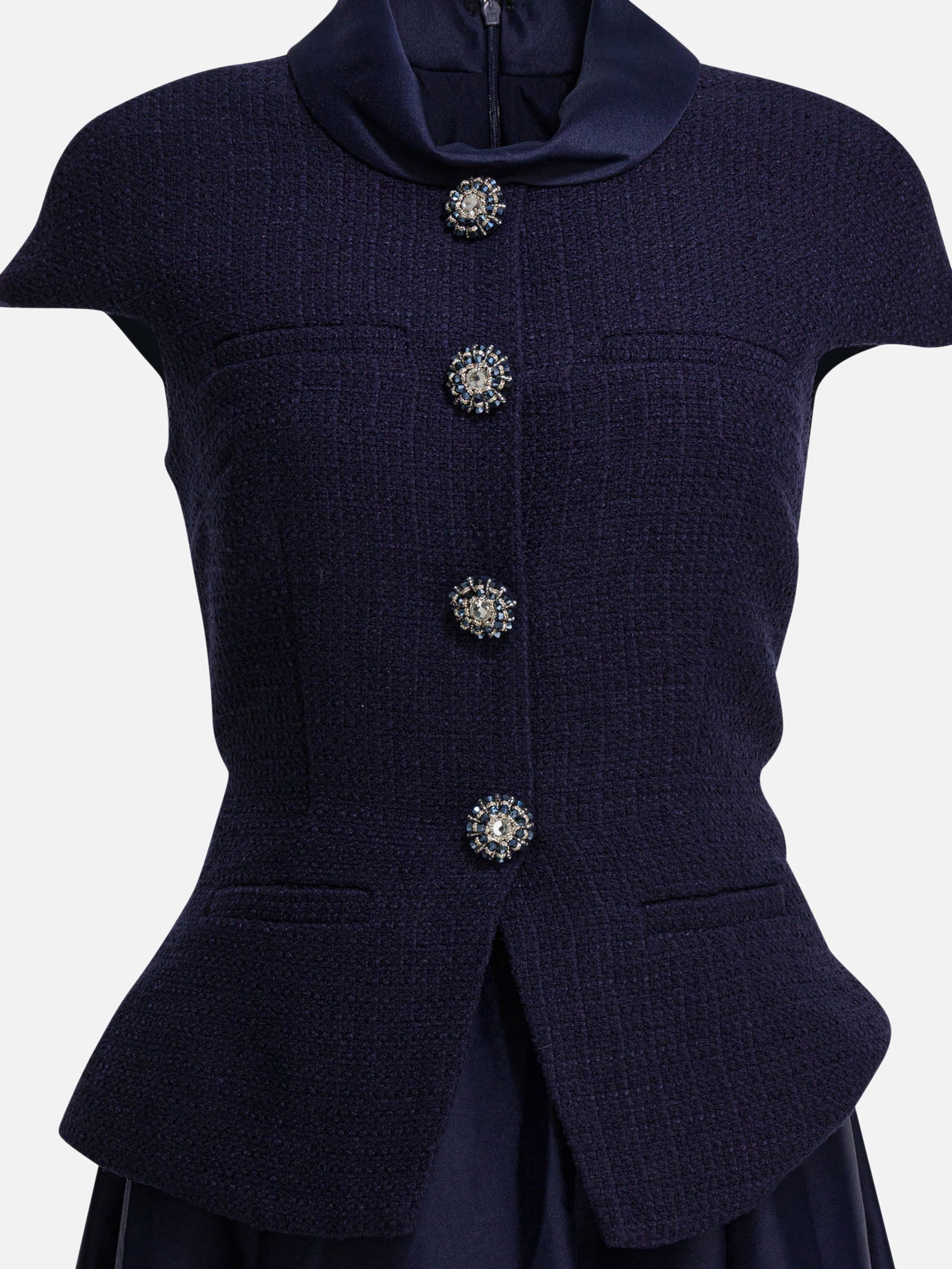 Midi dresses Solid colour  Blue - Self-portrait Women | PDP | VIETTI Online Store | thumbnail_3