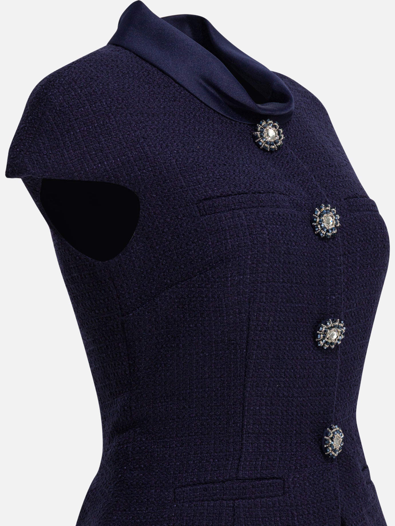 Midi dresses Solid colour  Blue - Self-portrait Women | PDP | VIETTI Online Store | thumbnail_4