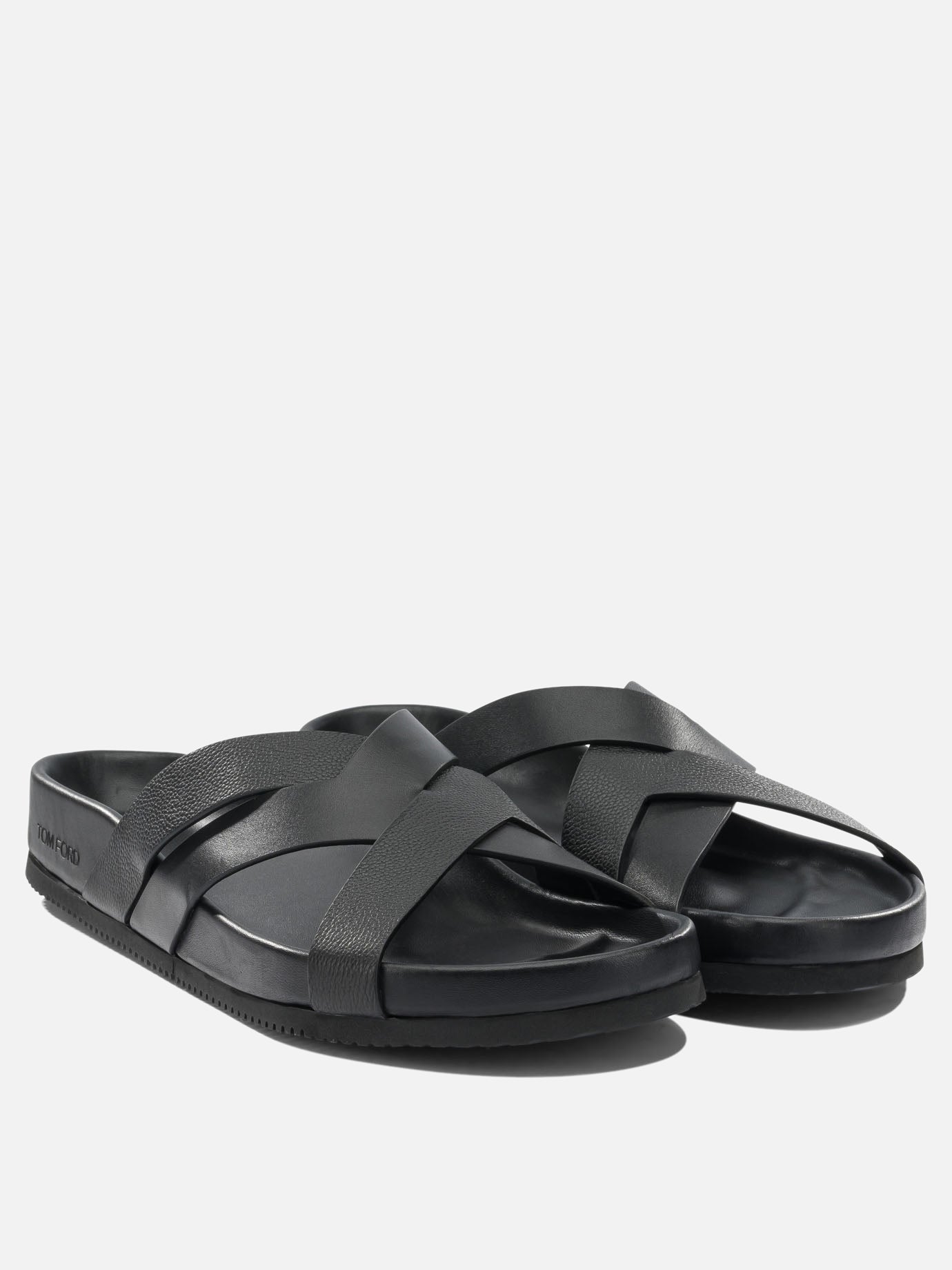 Slides 100% leather - 100% rubber  Black - Tom Ford Men | PDP | VIETTI Online Store | thumbnail_2