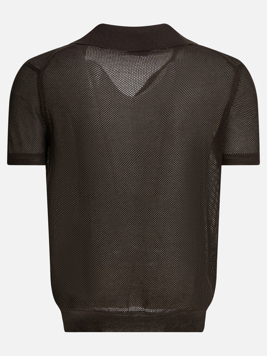 Polo shirts without buttons 50% silk 50% cotton  Brown - Tom Ford Men | PDP | VIETTI Online Store | 2
