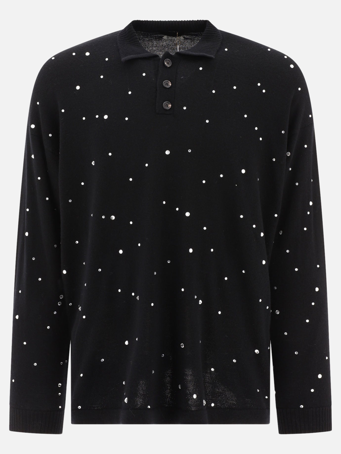 Polo shirts with buttons 100% merino wool  Black - Bode Men | PDP | VIETTI Online Store | Zoom-Modal
