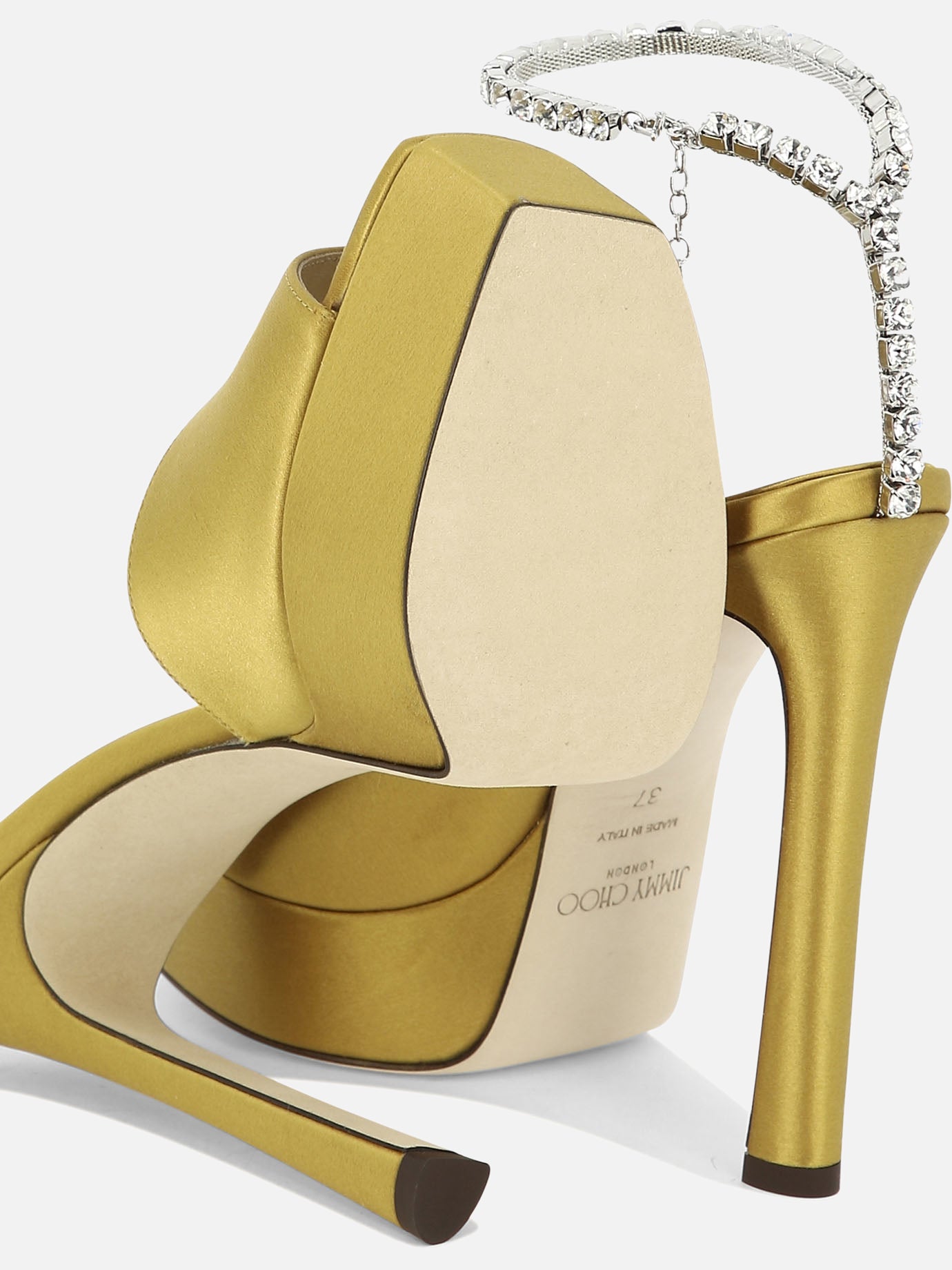 Heeled sandals 100% raso - 100% cuoio  Yellow - Jimmy Choo Women | PDP | VIETTI Online Store | thumbnail_5