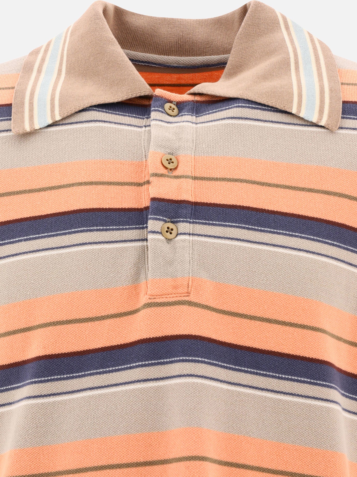 "Multi-border Kanoko BOX" polo shirt