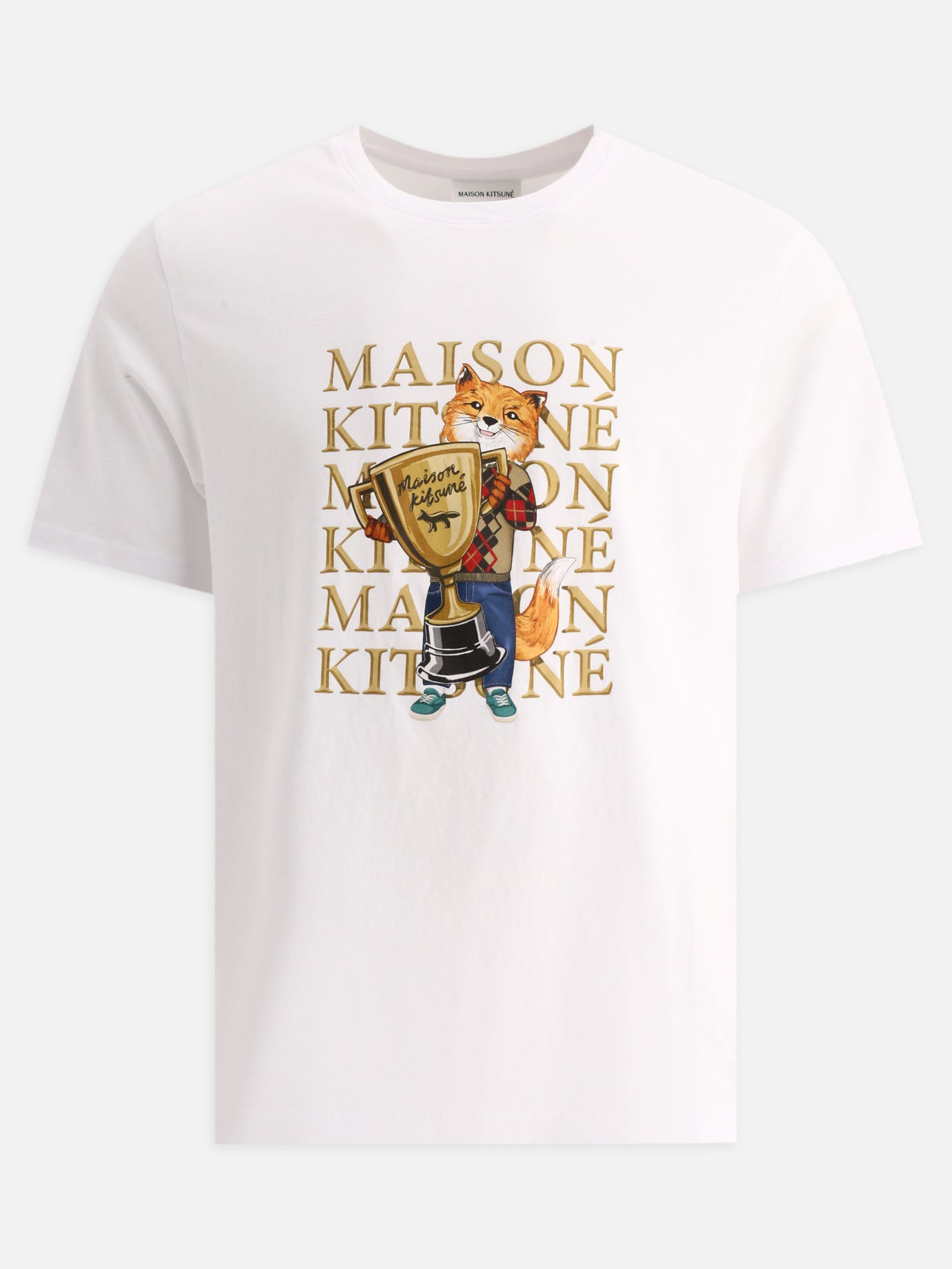 Crewneck t-shirts 100% cotton  White - Maison Kitsuné Men | PDP | VIETTI Online Store | thumbnail