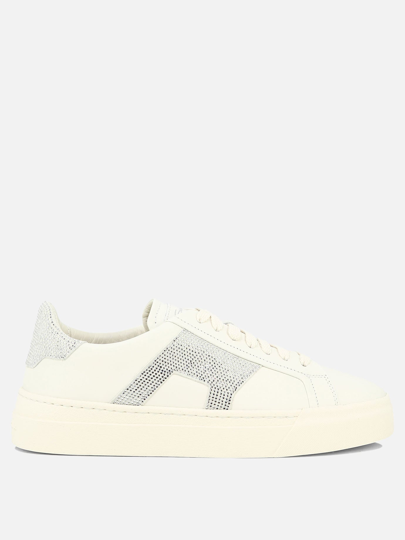 Low top sneakers 100% leather - 100% rubber  White - Santoni Women | PDP | VIETTI Online Store | Zoom-Modal
