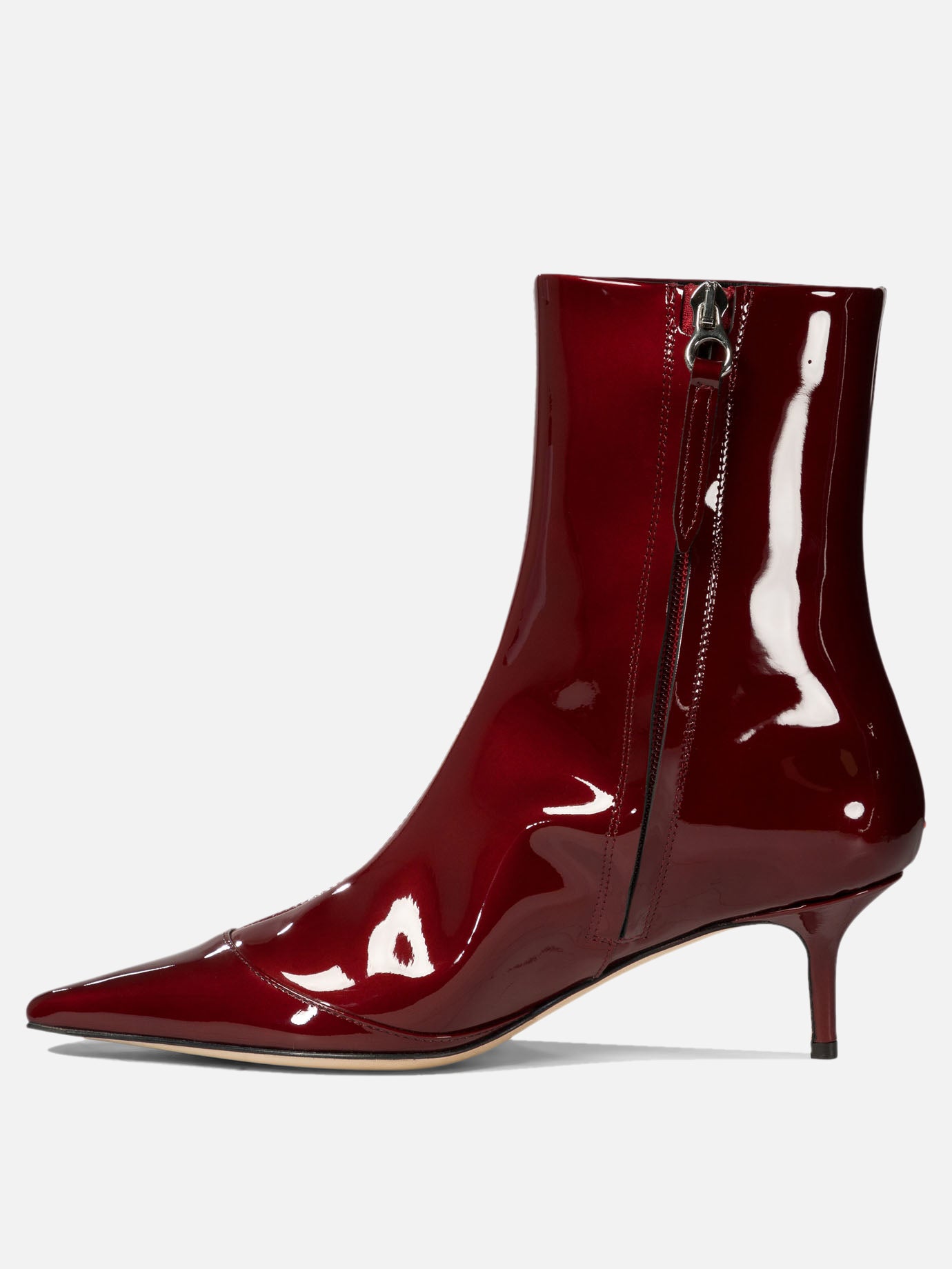 Aeyde "Roe" patent leather ankle boots Bordeaux