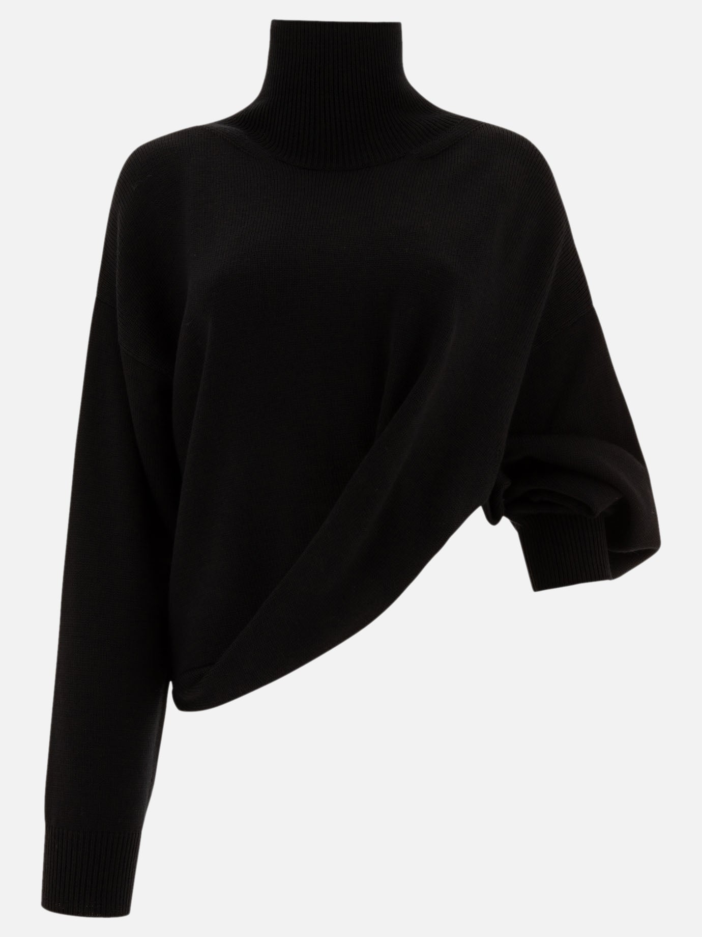 Alaïa Asymmetric turtleneck sweater Black