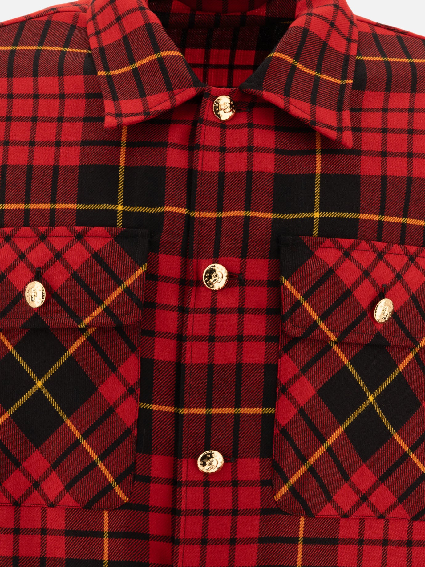 Alexander McQueen Distressed tartan overshirt Red