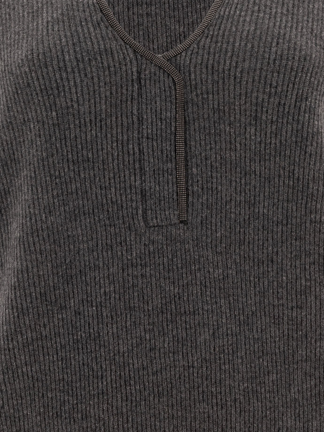 Brunello Cucinelli Cashmere ribbed sweater Grey