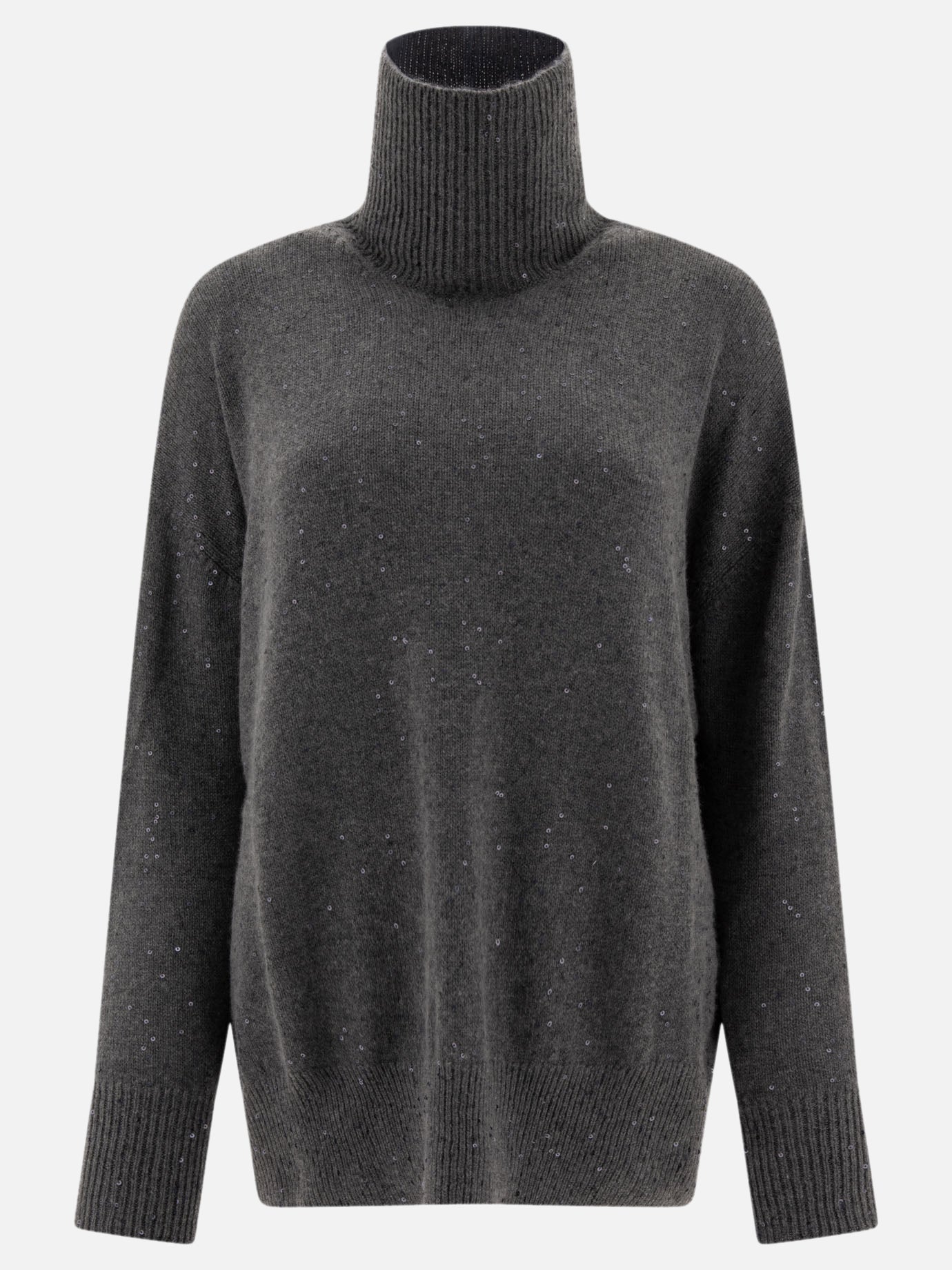 Cashmere and silk turtleneck with sequins