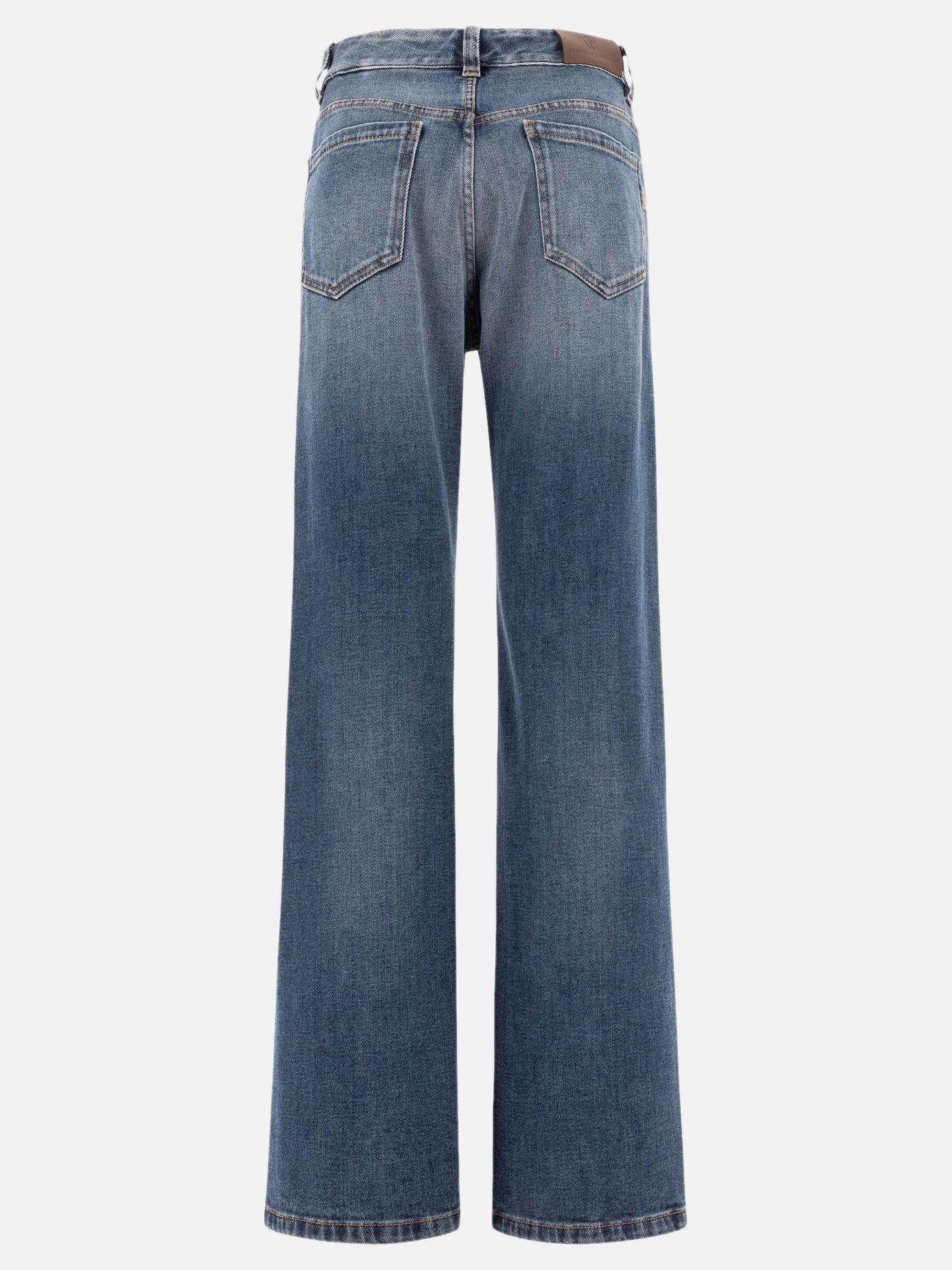 Brunello Cucinelli Jeans with Shiny Tab Blue