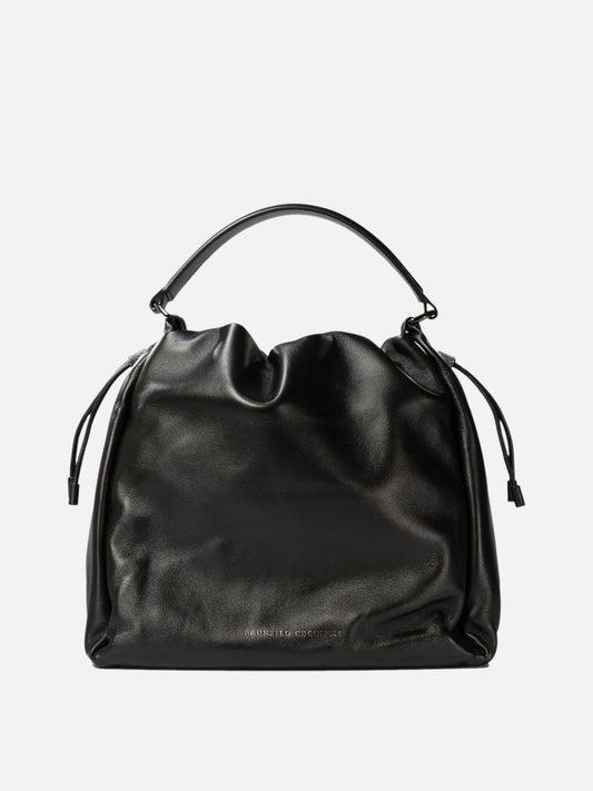 Bucket bag in Soft leather with monili