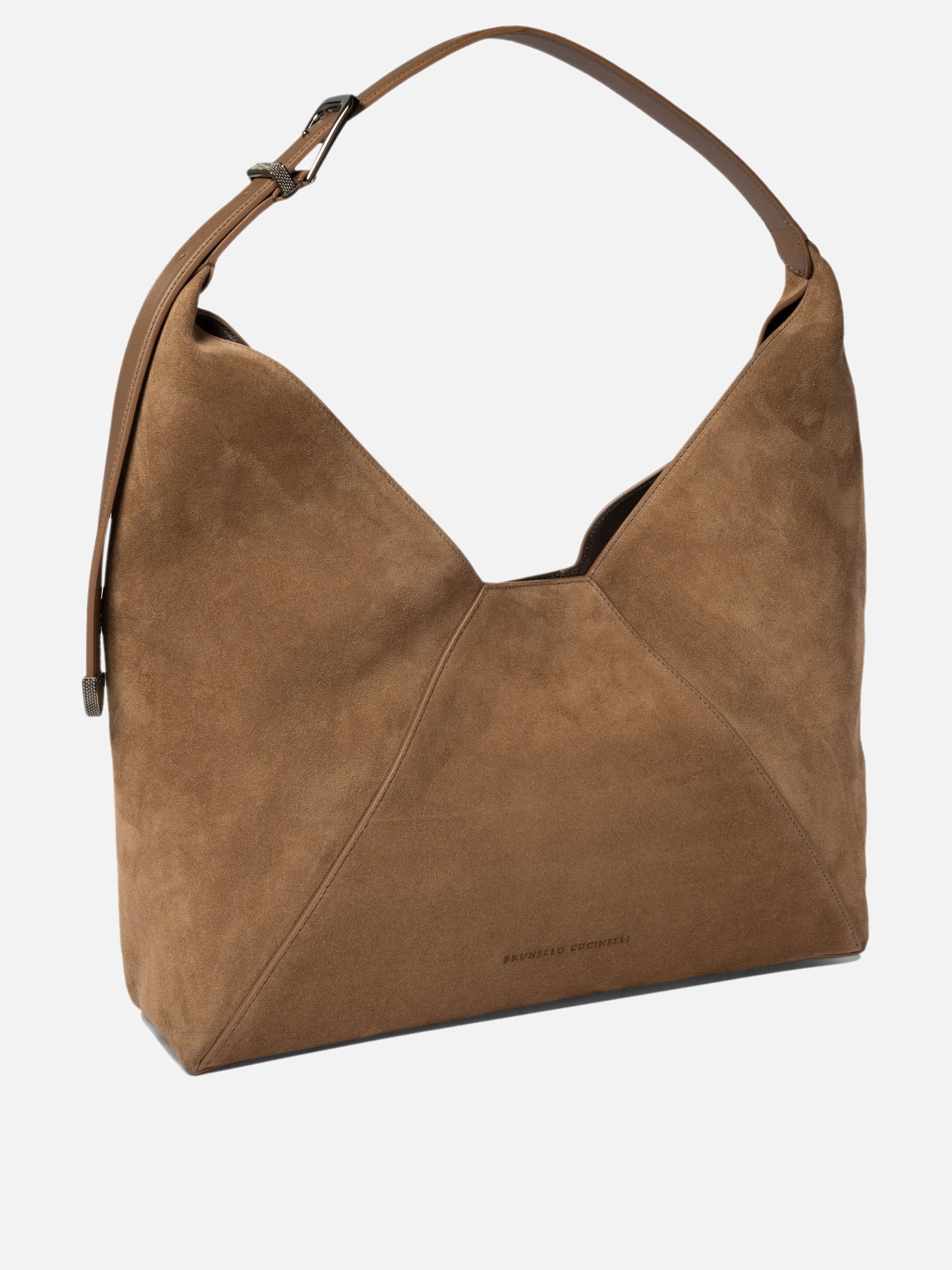 Sueded calfskin hobo bag