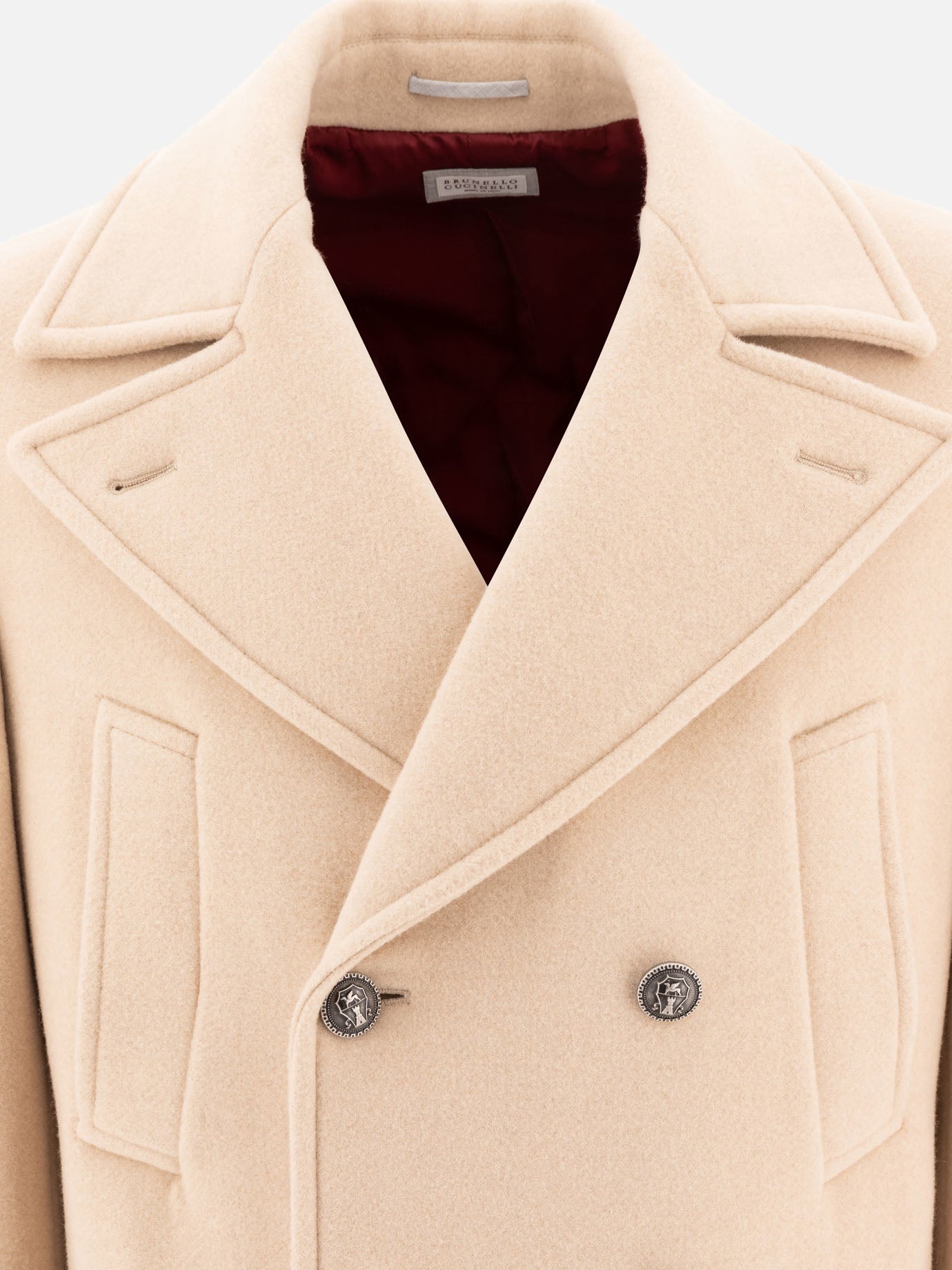 Brunello Cucinelli Camel double-breasted wool Beige