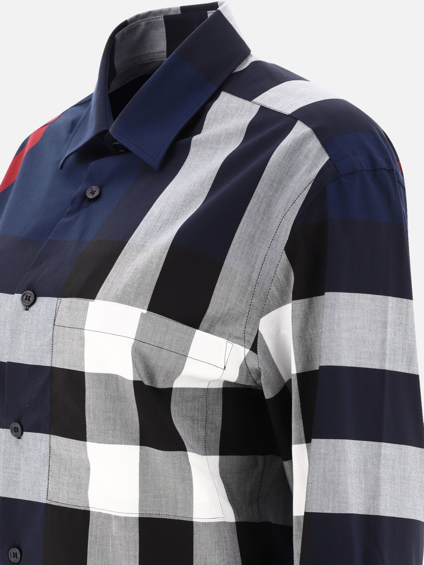 Burberry Check cotton shirt Blue