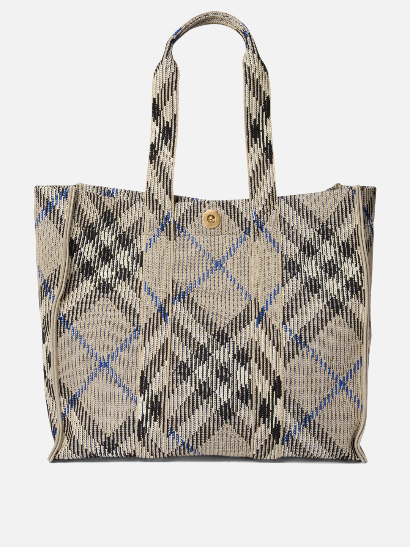 Knitted "Check" tote bag