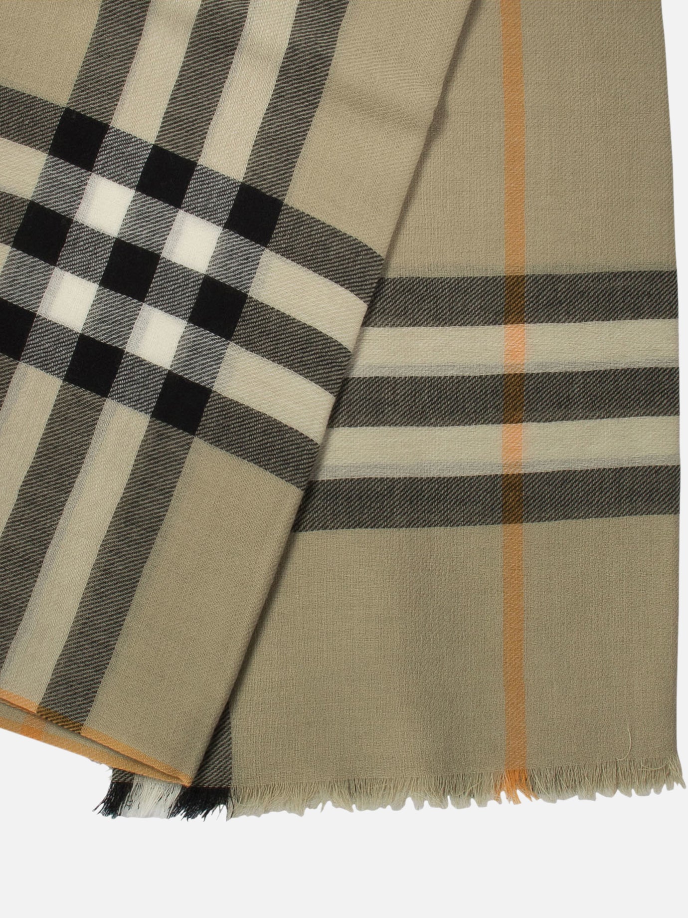 Burberry Check wool scarf Green