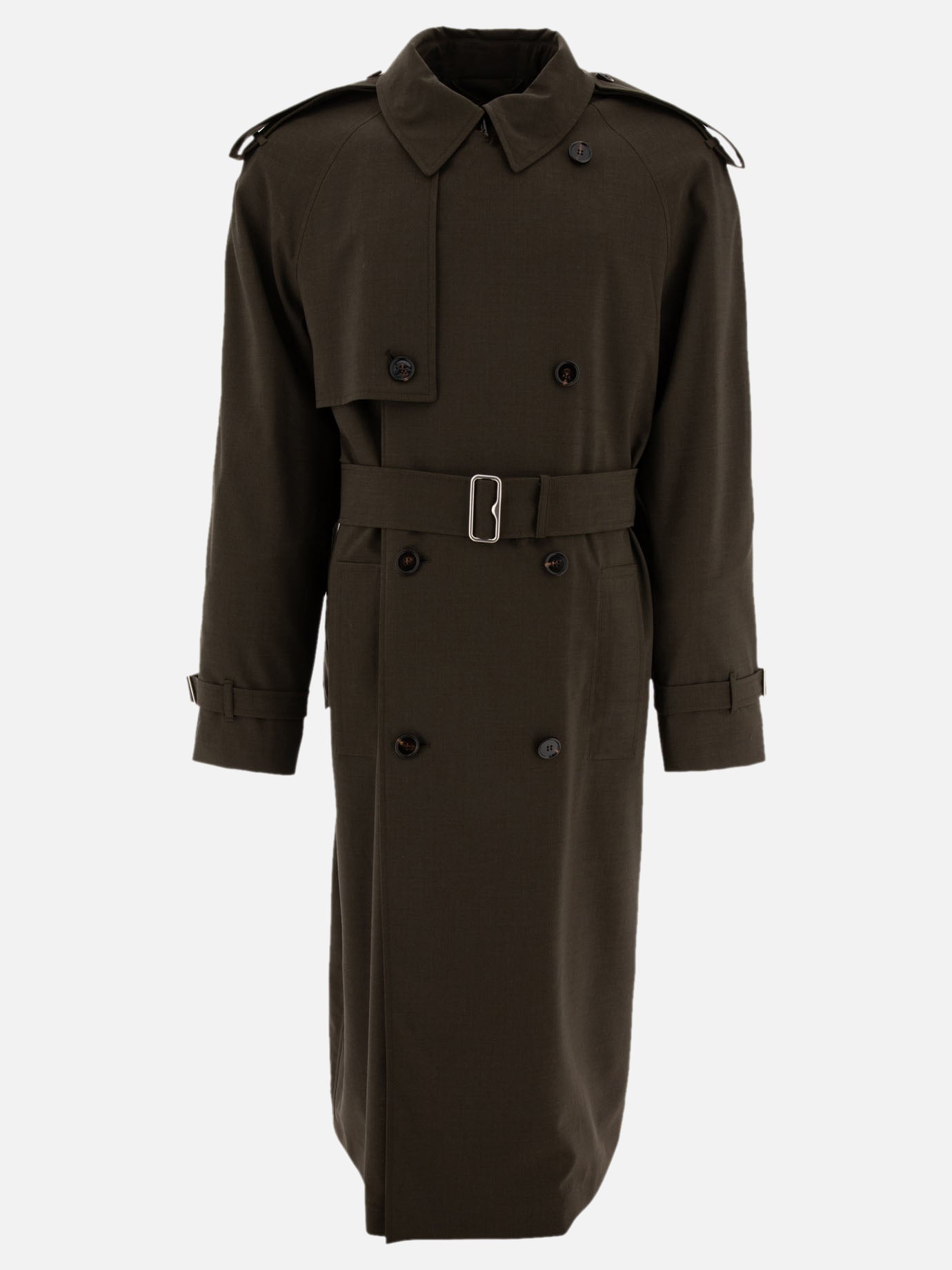 Long trenchcoat in stretch wool