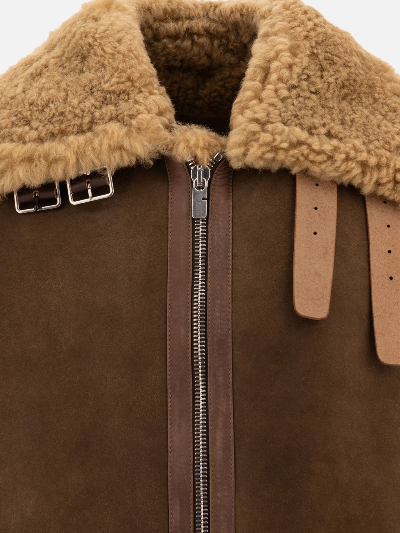 Burberry Shearling aviator jacket Brown