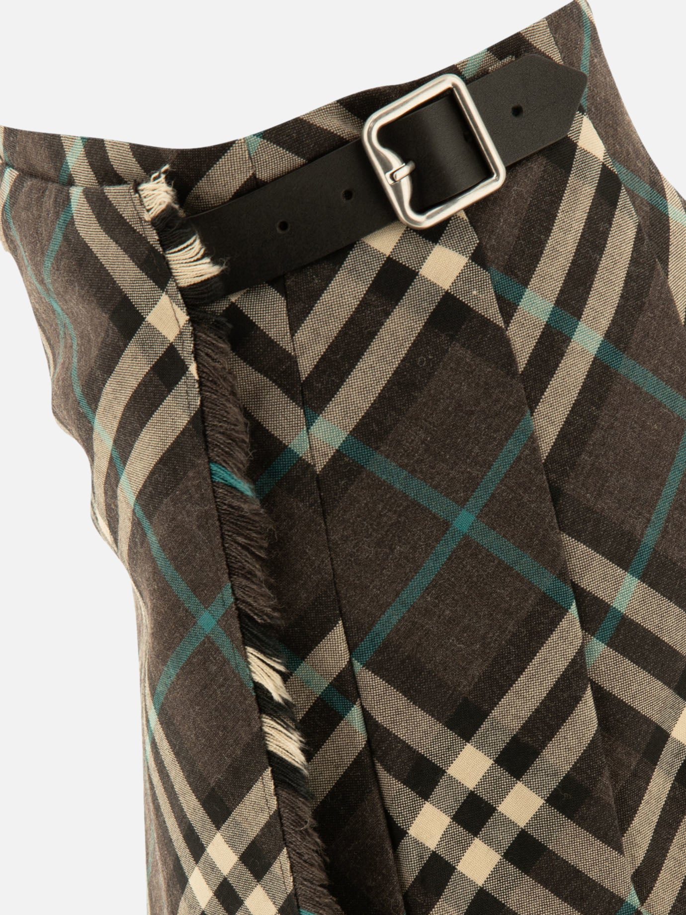 Check wool blend mini kilt