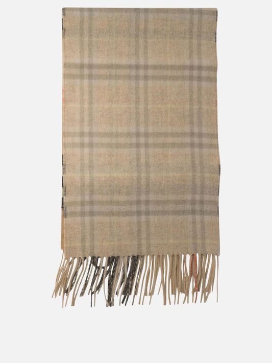 Burberry Reversible cashmere scarf in check Beige