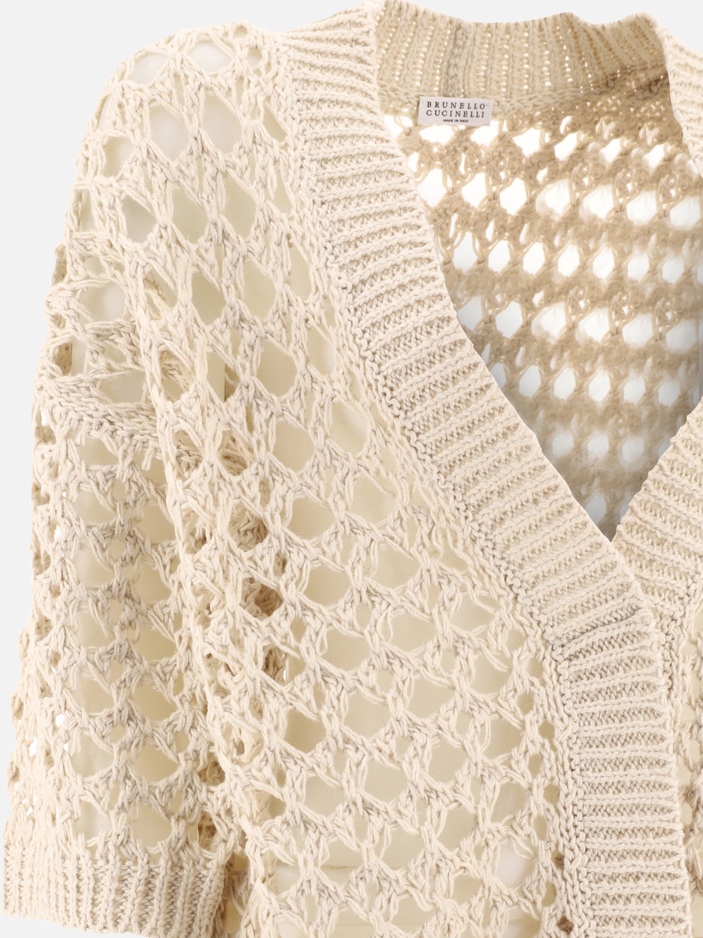 Cardigans Textured knit  Beige - Brunello Cucinelli Women | PDP | VIETTI Online Store | thumbnail_4