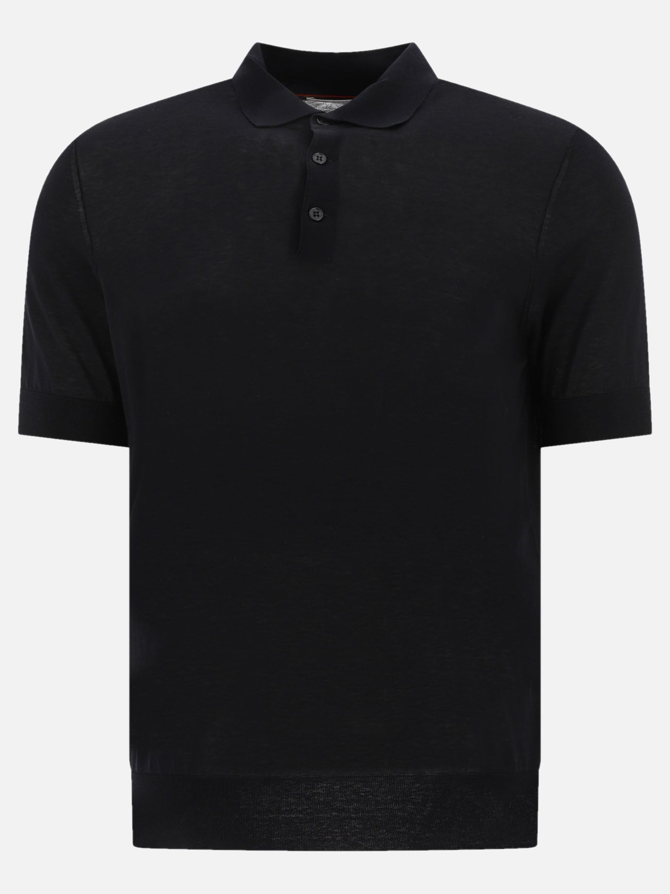 Polo shirts with buttons Solid colour  Black - Brunello Cucinelli Men | PDP | VIETTI Online Store | Zoom-Modal
