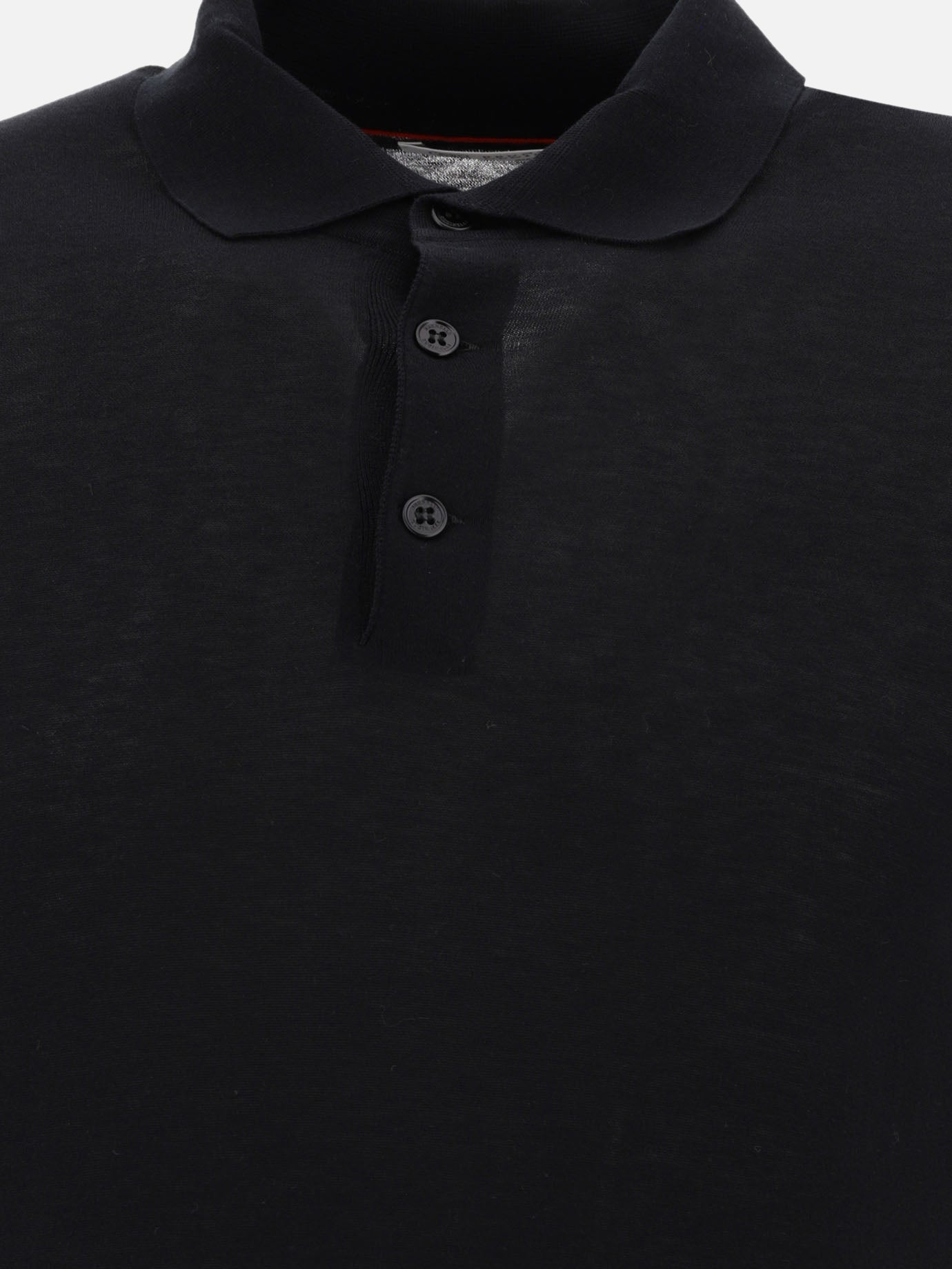 Polo shirts with buttons Solid colour  Black - Brunello Cucinelli Men | PDP | VIETTI Online Store | thumbnail_3