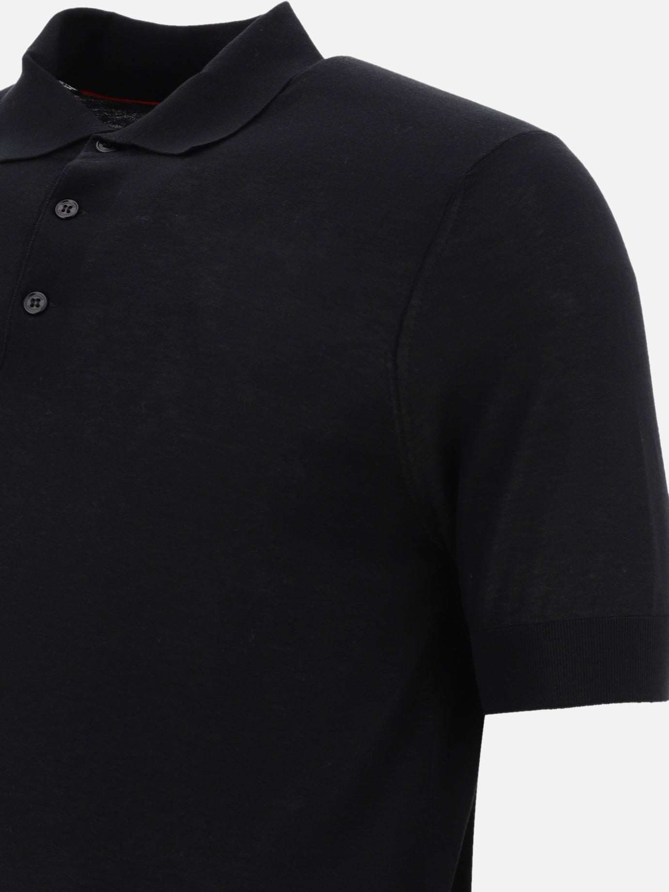 Polo shirts with buttons Solid colour  Black - Brunello Cucinelli Men | PDP | VIETTI Online Store | Zoom-Modal_4
