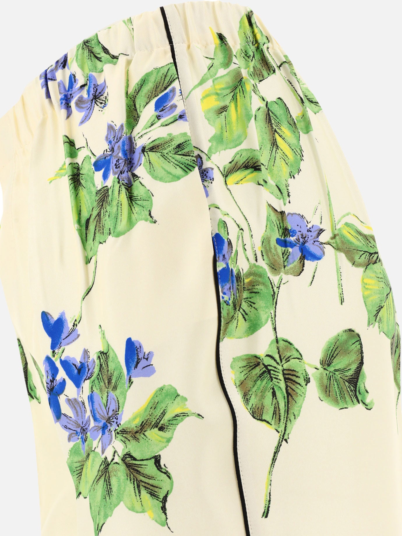 Prada Floral silk trousers White