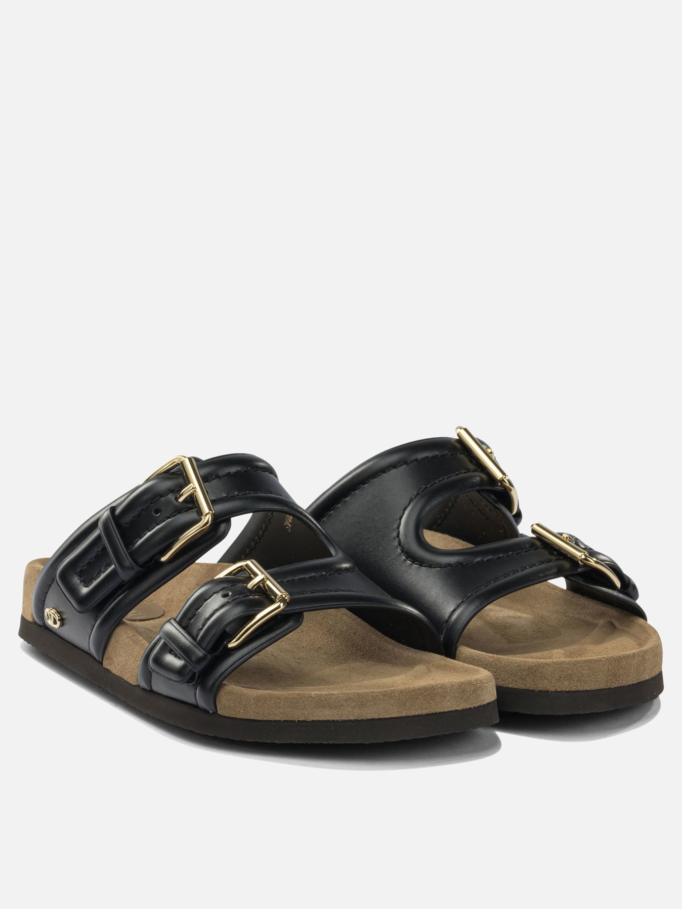 Flat sandals 100% calf leather - 100% rubber  Black - Valentino Garavani Women | PDP | VIETTI Online Store | Zoom-Modal_2
