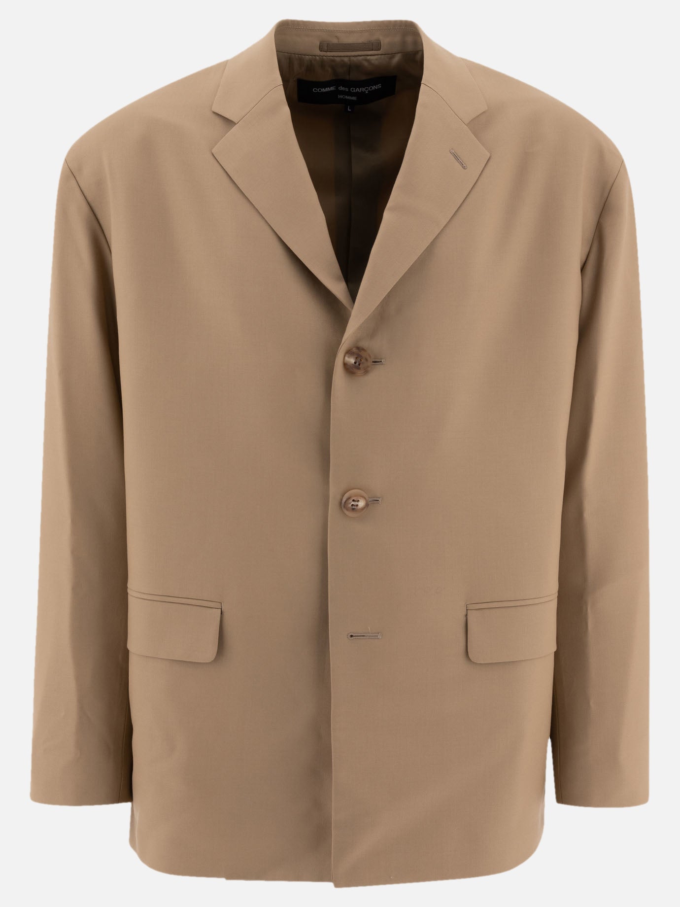 Comme Des Garçons Homme Single-breasted oversized blazer Beige