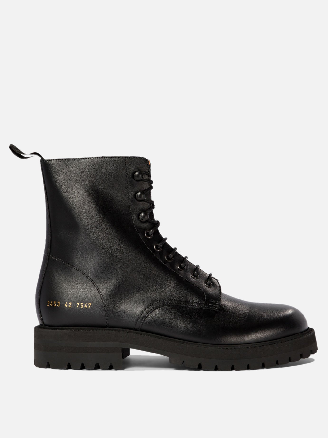 Common Projects Leather combat boots Black