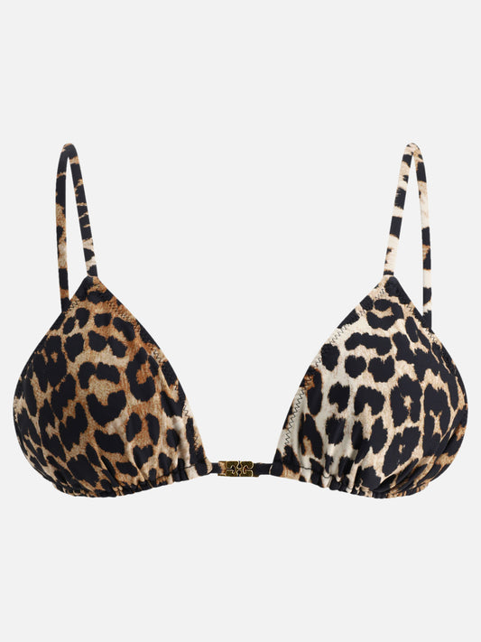 Leopard-print bikini top